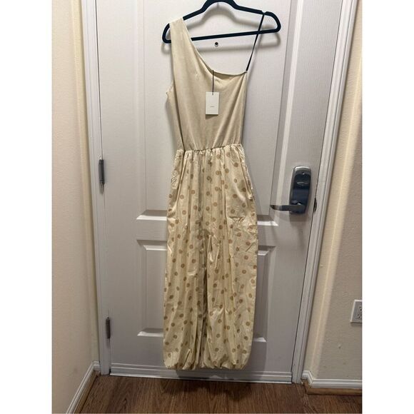 SWF One Shoulder Polka Dot Balloon Hem Maxi Dress vacation Cocktail size S NWT - Picture 4 of 6